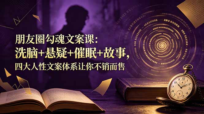 朋友圈勾魂文案课：洗脑+悬疑+催眠+故事，四大人性文案体系让你不销而售-优创项目网