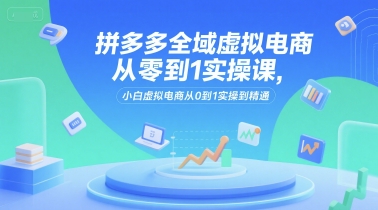 拼多多全域虚拟电商从零到1实操课，小白虚拟电商从0到1实操到精通-优创项目网