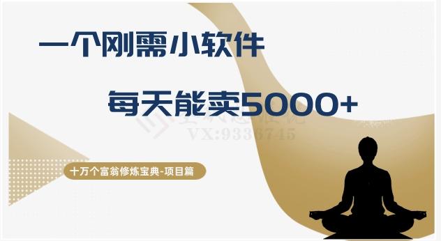 十万个富翁修炼宝典之17.一个刚需小软件，每天能卖5000+-优创项目网
