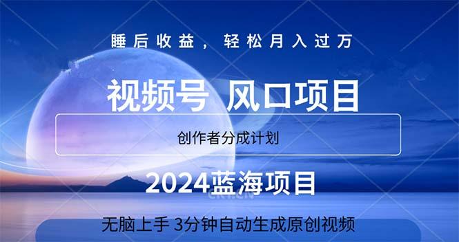 2024蓝海项目，3分钟自动生成视频，月入过万-优创项目网