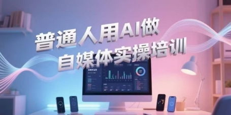 普通人用AI做自媒体实操培训，普通人一个人用ai做自媒体，视频制作、短视频引流、直播带货，轻松入门-优创项目网