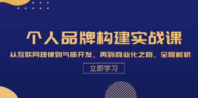 个人品牌构建实战课：从互联网规律到气质开发，再到商业化之路，全程解析-优创项目网