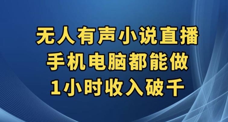 抖音无人有声小说直播，手机电脑都能做，1小时收入破千【揭秘】-优创项目网