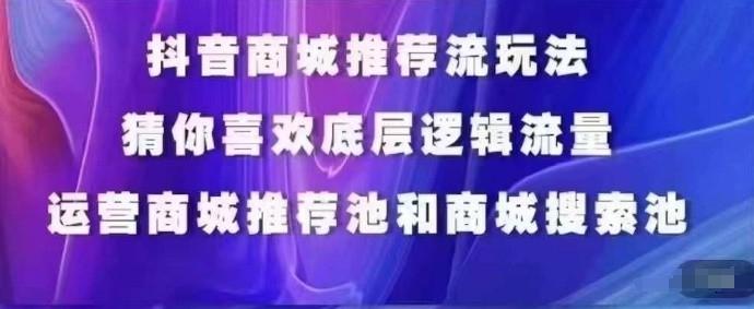 抖音商城运营课程，猜你喜欢入池商城搜索商城推荐人群标签覆盖-优创项目网