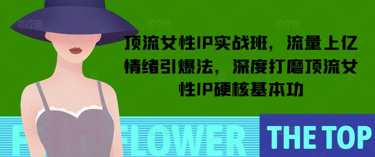 顶流女性IP实战班，流量上亿情绪引爆法，深度打磨顶流女性IP硬核基本功-优创项目网