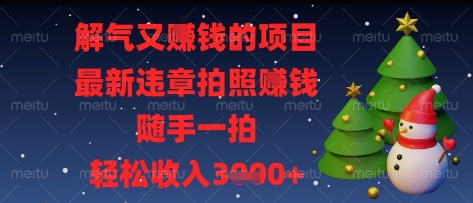 解气又挣钱的项目，最新违章拍照挣钱，随手一拍，轻松收入多张【揭秘】-优创项目网