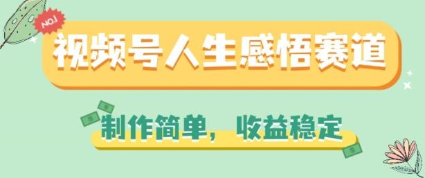 视频号人生感悟赛道，制作简单，收益稳定【揭秘】-优创项目网