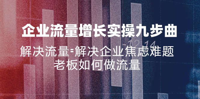 企业流量增长实战九步曲，解决流量=解决企业焦虑难题，老板如何做流量-优创项目网