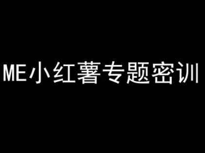 ME小红薯专题密训-小红书电商教程-优创项目网