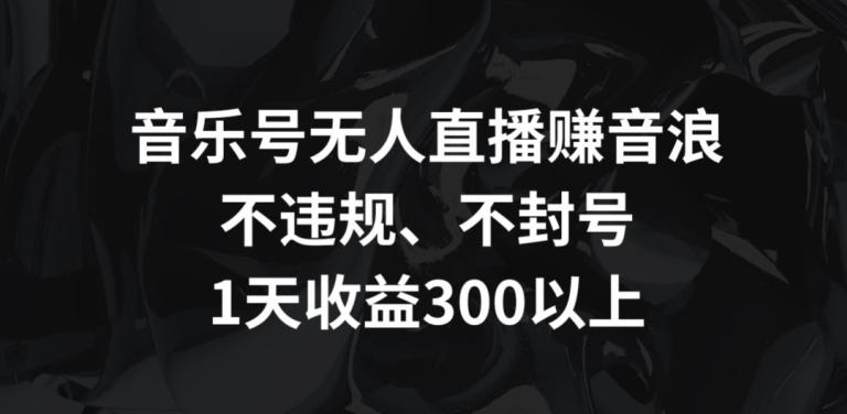 音乐号无人直播赚音浪，不违规、不封号，1天收益300+【揭秘】-优创项目网