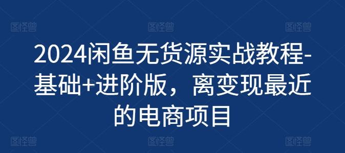 2024闲鱼无货源实战教程-基础+进阶版，离变现最近的电商项目-优创项目网