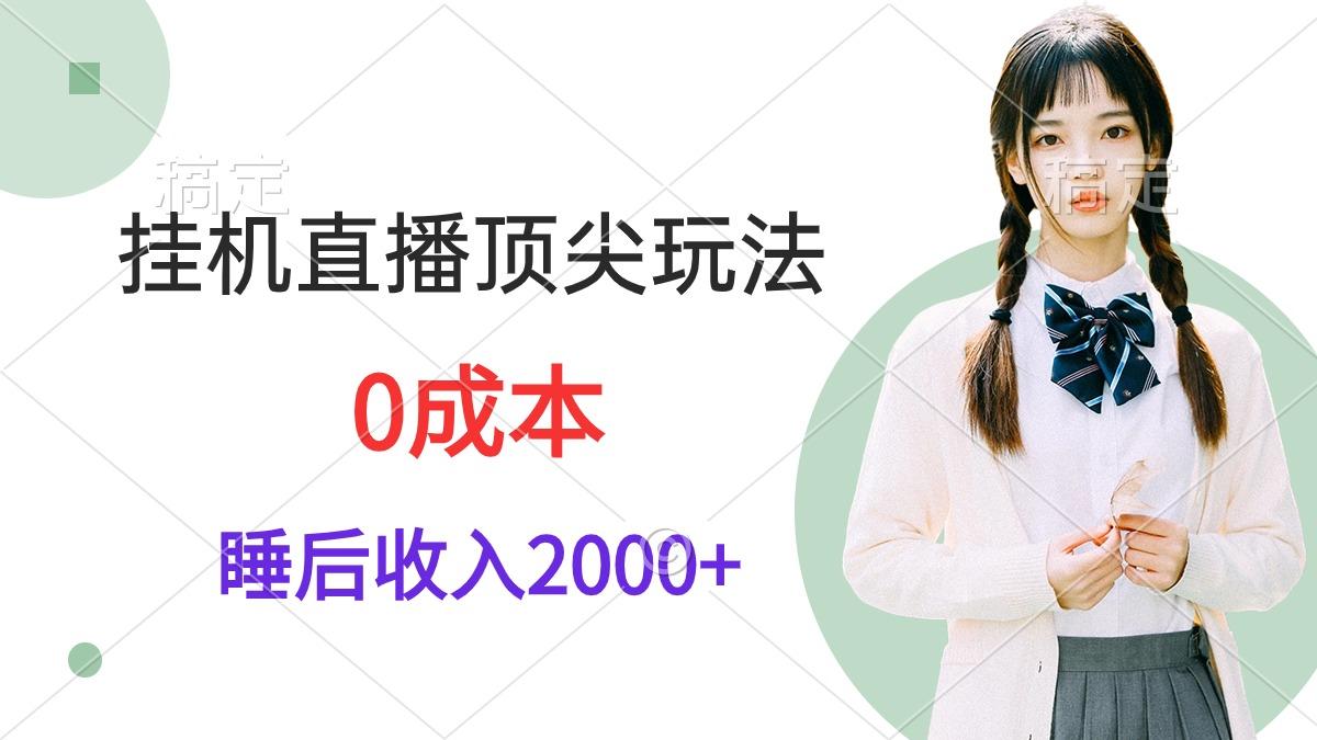 (9715期)挂机直播顶尖玩法，睡后日收入2000+、0成本，视频教学-优创项目网