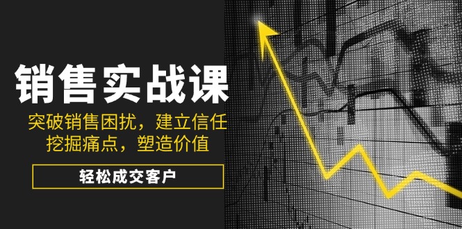 销售实战课，突破销售困扰，建立信任，挖掘痛点，塑造价值，轻松成交客户-优创项目网