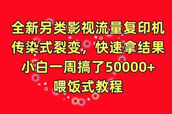 全新另类影视流量复印机，传染式裂变，快速拿结果，小白一周搞了50000+，喂饭式教程【揭秘】-优创项目网