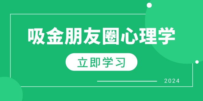 朋友圈吸金心理学：揭秘心理学原理，增加业绩，打造个人IP与行业权威-优创项目网
