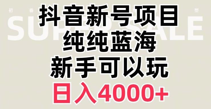 抖音蓝海赛道，必须是新账号，日入4000+【揭秘】-优创项目网