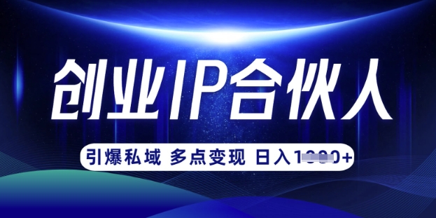 云帆·创业ip合伙人打造3.0，从0到1教你做网创，实现月入过W-优创项目网