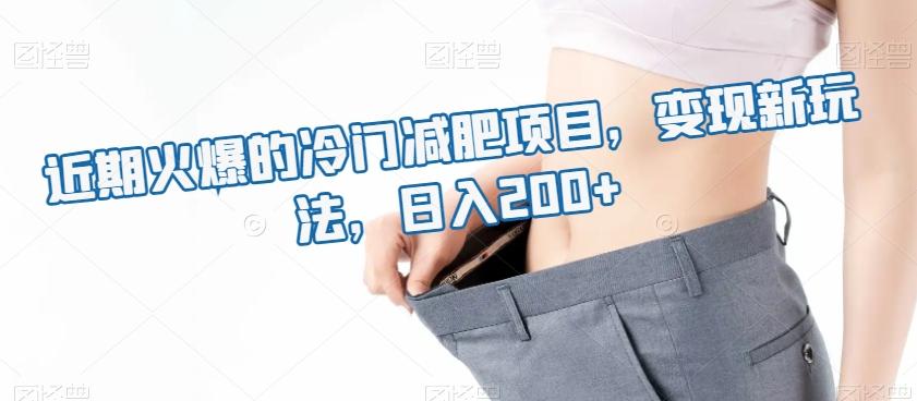 近期火爆的冷门减肥项目，变现新玩法，日入200+-优创项目网