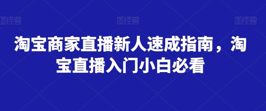 淘宝商家直播新人速成指南，淘宝直播入门小白必看-优创项目网