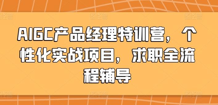 AIGC产品经理特训营，个性化实战项目，求职全流程辅导-优创项目网