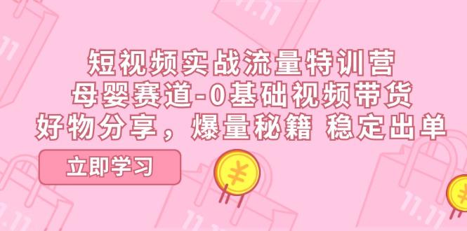 短视频实战流量特训营，母婴赛道-0基础带货，好物分享，爆量秘籍 稳定出单-优创项目网