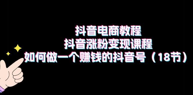抖音电商教程：抖音涨粉变现课程：如何做一个赚钱的抖音号(18节-优创项目网