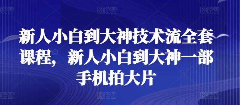 新人小白到大神技术流全套课程，新人小白到大神一部手机拍大片-优创项目网