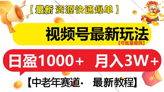 视频号最新玩法 中老年赛道 月入3W+-优创项目网