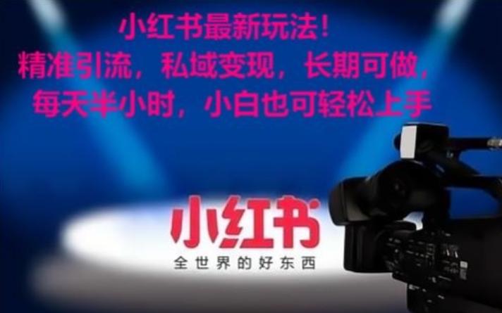小红书最新玩法！精准引流，私域变现，长期可做，每天半小时，小白也可轻松上手【揭秘】-优创项目网