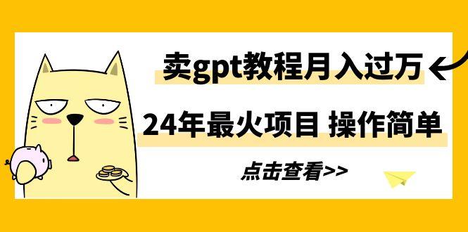 24年最火项目，卖gpt教程月入过万，操作简单-优创项目网