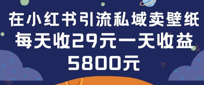 在小红书引流私域卖壁纸每张29元单日最高卖出200张(0-1搭建教程)【揭秘】-优创项目网