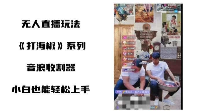 打海椒无人直播整蛊项目，小白轻松上手撸音浪收割器（教程+工具+素材）-优创项目网