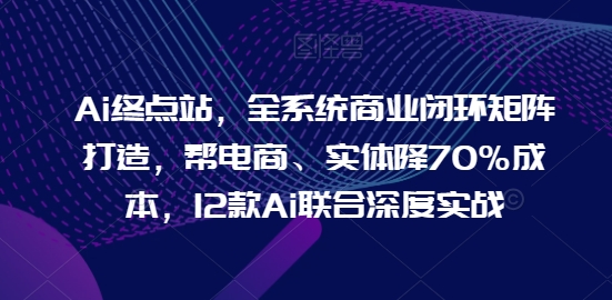 Ai终点站，全系统商业闭环矩阵打造，帮电商、实体降70%成本，12款Ai联合深度实战【0906更新】-优创项目网