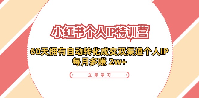小红书个人IP陪跑营：两个月打造自动转化成交的多渠道个人IP，每月收入2w+(30节)-优创项目网