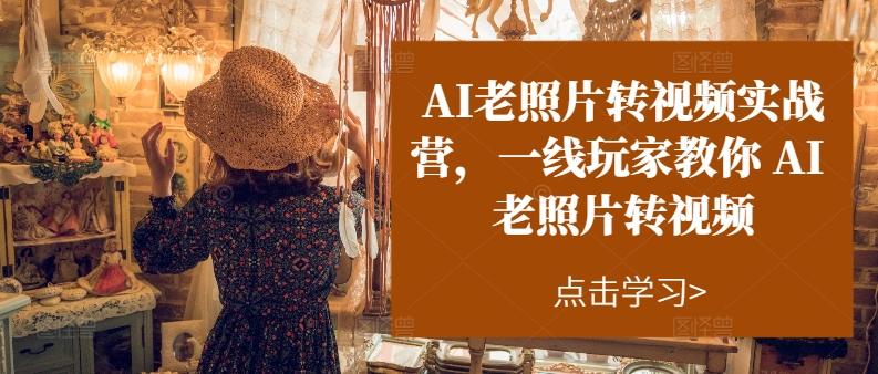 AI老照片转视频实战营，一线玩家教你AI老照片转视频-优创项目网