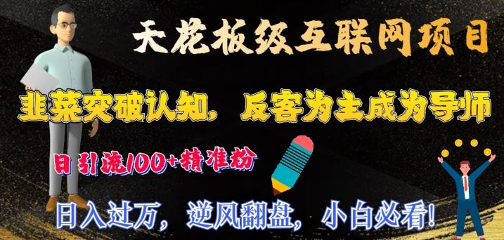 天花板级互联网项目，韭菜突破认知，反客为主成为导师，日引流100+精准粉-优创项目网