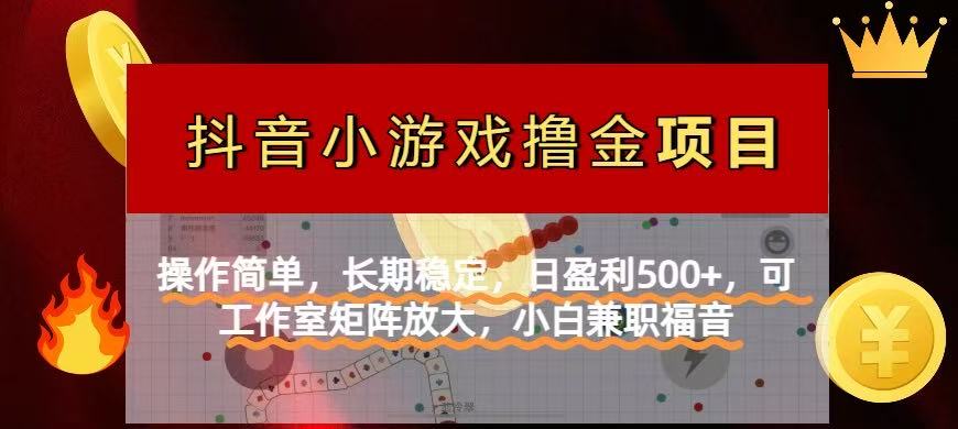 【抖音小游戏发行人计划项目】操作简单，长期稳定，日盈利500+，可工作...-优创项目网