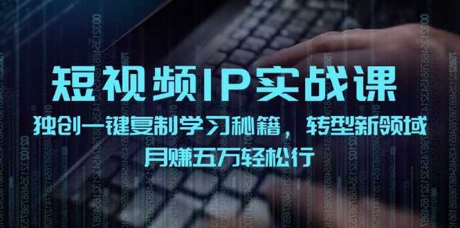 短视频IP实战课，独创一键复制学习秘籍，转战新领域，月赚五万轻松行-优创项目网