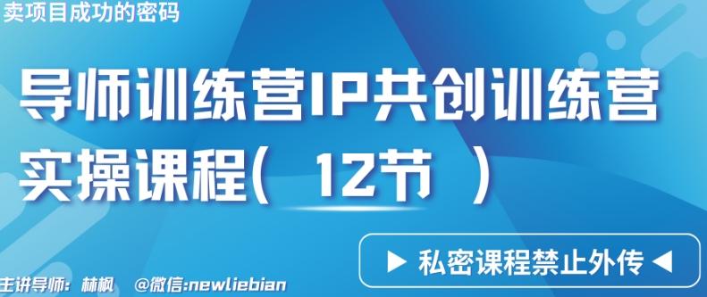 导师训练营3.0IP共创训练营私密实操课程(12节)-卖项目的密码成功秘诀【揭秘】-优创项目网