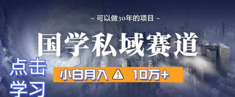 暴力国学私域赛道，小白月入10万+，引流+转化完整流程【揭秘】-优创项目网