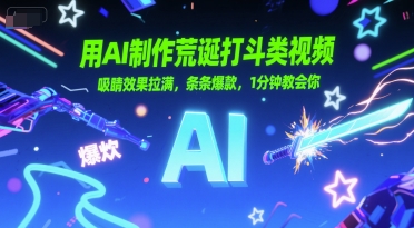 用AI制作荒诞打斗类视频，吸睛效果拉满，条条爆款，1分钟教会你-优创项目网