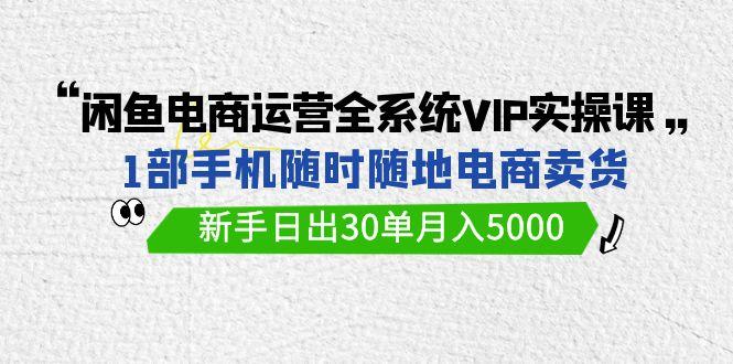 (9547期)闲鱼电商运营全系统VIP实战课，1部手机随时随地卖货，新手日出30单月入5000-优创项目网