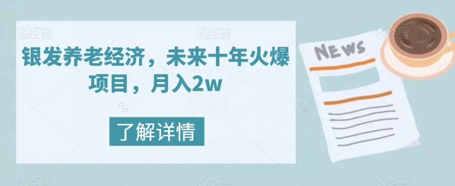 银发养老经济，未来十年火爆项目，月入2w【揭秘】-优创项目网