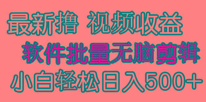 (9569期)发视频撸收益，软件无脑批量剪辑，第一天发第二天就有钱-优创项目网