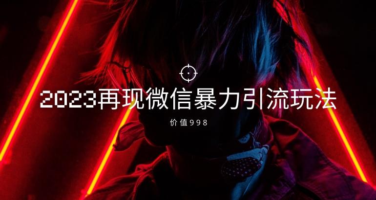 价值998元2023最新微信暴力引流玩法，日引流50-100+-优创项目网