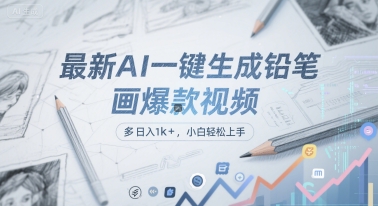 最新AI一键生成铅笔画爆款视频，多平台分发，日 入1k+，小白轻松上手【揭秘】-优创项目网