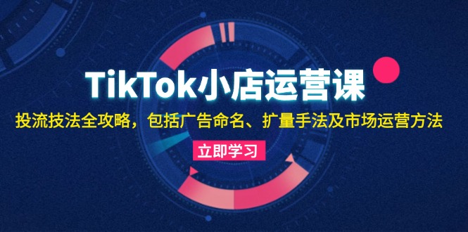 TikTok小店运营课：投流技法全攻略，包括广告命名 扩量手法及市场运营方法-优创项目网