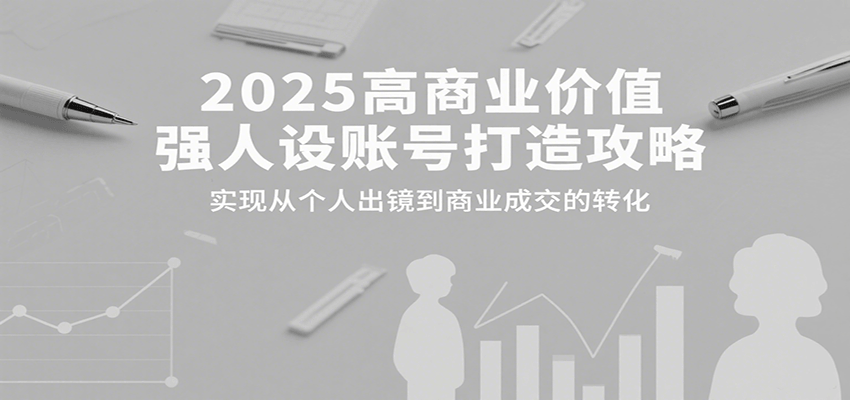 2025高商业价值强人设账号打造攻略，实现从个人出镜到商业成交的转化-优创项目网