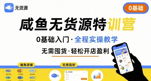 无货源特训营，0基础带你玩转咸鱼无货源-优创项目网