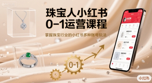 珠宝人小红书0-1运营课程，掌握珠宝行业的小红书多种账号玩法-优创项目网